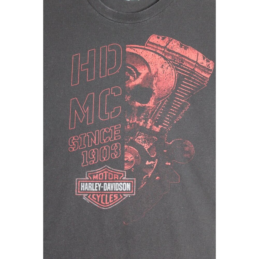 Harley Davidson HDMC 1903 Short Sleeve Black Tee Shirt Skull‎ Mens Large